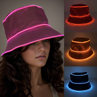 Mode lumineux fête chapeaux LED lueur seau chapeau Hiphop néon pêcheur casquette pour hommes femmes danse spectacle Festival Costume
