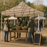 Tente pliante 3x3 imperméable avec structure en fer, en PVC et tissu Oxford, pour événements et expositions en intérieur/extérieur
