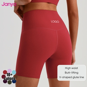 Janya No Front Rise Seam Nuevo diseño Sports Gym <span class=keywords><strong>Fitness</strong></span> Shorts Solid Spandex Training High Waist Yoga Shorts para mujeres - Product Image 4