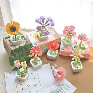 Khối xây dựng chậu cây khối xây dựng chậu cây xanh Mô Hình Lắp Ráp cây xanh Đồ chơi làm vườn cho trẻ em - Product Image 4