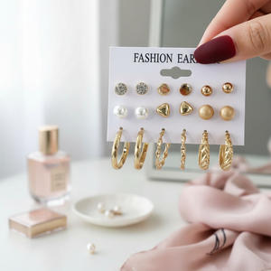 Vendita calda di tendenza minimalista elegante conchiglia orecchini a cerchio alla moda gioielli in ottone per le donne e le ragazze all'ingrosso - Product Image 3