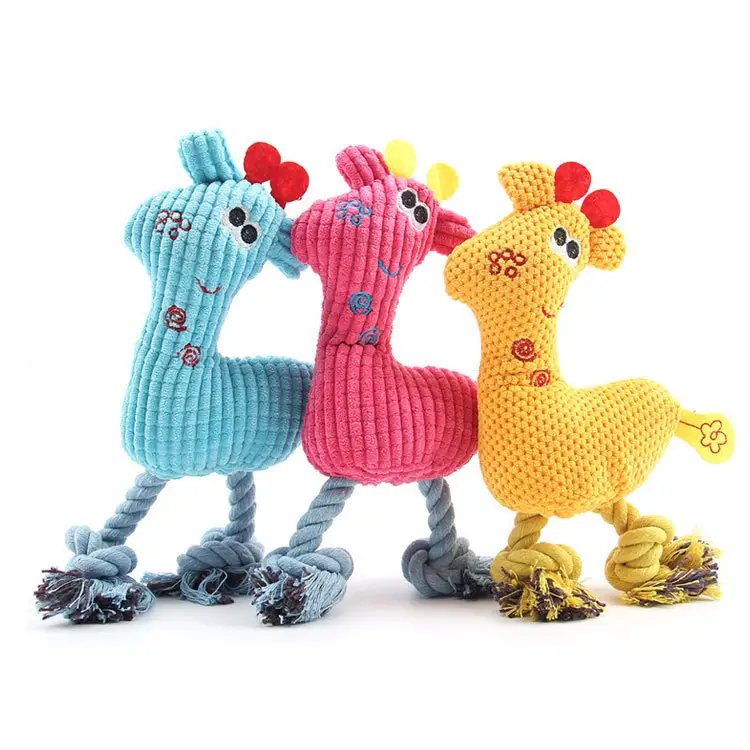 Corda di cotone multicolore ricamato chicchi di mais fawn giocattoli di peluche cane gioca con giocattoli di peluche