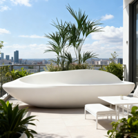 Nouvelle Arrivée Banc Jardinier Personnalisé en GRC avec Pot de Plante Intégré pour Hôtels et Aéroports