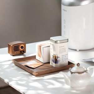 Bandeja Rectangular Grande de <span class=keywords><strong>Madera</strong></span> Natural de Nogal Negro para Alimentos, Regalo, Servicio, Frutas Secas, Café, Sushi, Estilo Rústico - Product Image 6