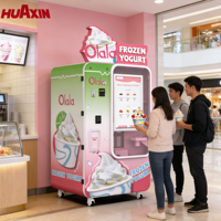Machine à crème glacée professionnelle de qualité supérieure avec homologation CE, distributeur automatique de produits alimentaires conforme ADA, paiement par carte de crédit et code QR