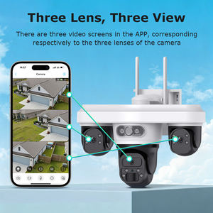 Caméra de surveillance solaire 12MP multi-lentilles 360° °   Caméra de sécurité extérieure PTZ étanche avec détection humaine par IA IP66 WiFi 4G - Product Image 4