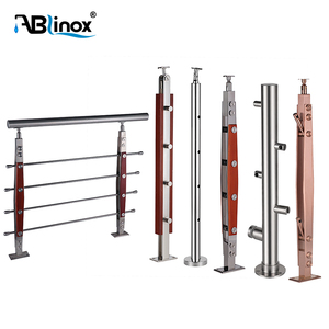 Barandilla para Escaleras, <span class=keywords><strong>Balaustre</strong></span> de Acero Inoxidable 304, Barandilla de <span class=keywords><strong>Madera</strong></span> y Vidrio, Pasamanos para Escaleras, Accesorios para Postes de Barandilla - Product Image 1