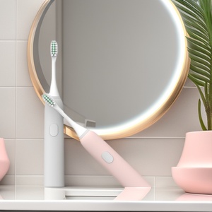 Cepillo de dientes eléctrico sónico para niños, cerdas suaves, recargable por USB, para edades de 3 a 10 años, rosa y azul - Product Image 1