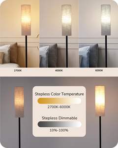 Lampadaire d'angle à <span class=keywords><strong>LED</strong></span> en tissu nordique moderne avec télécommande pour la lecture, le bureau, la chambre et le salon. - Product Image 5