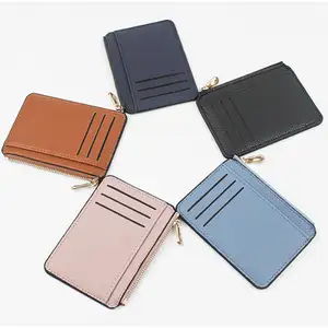 Hot sale Ladies Mini Fashion PU leather purse Ultra Slim card holder wallet and key chain bag for Women