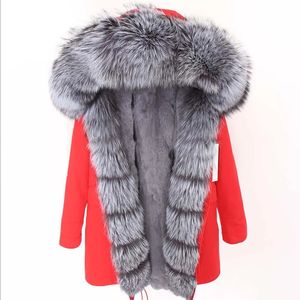 Trench Invernale da <span class=keywords><strong>Donna</strong></span> 2025 Classico e Confortevole con Fodera Staccabile in Pelliccia di Coniglio e Bordi in Vera Pelliccia di Volpe - Product Image 3