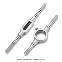 Kit de 40 pièces de tarauds et filières métriques M3-M12 en acier GCr15, avec clé à tarauds, porte-filières, jauge de pas et tournevis
