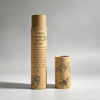 Tubo de Papel Kraft Biodegradable con Logotipo Personalizado, Tubo de Almacenamiento de Lápices de Gran Longitud, Contenedor Cilíndrico Redondo para Papelería