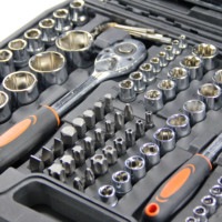 172 pièces Kit d'outils de clé à douille à cliquet pour mécanicien de réparation de voiture avec clé