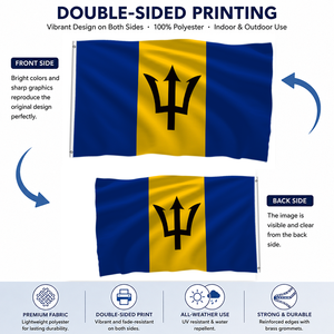 <span class=keywords><strong>Bandera</strong></span> <span class=keywords><strong>de</strong></span> <span class=keywords><strong>Barbados</strong></span> Personalizada <span class=keywords><strong>de</strong></span> Poliéster para Exteriores, <span class=keywords><strong>Bandera</strong></span> Nacional Barbadeña para Colgar en la Pared con Ojales <span class=keywords><strong>de</strong></span> Latón - Product Image 3