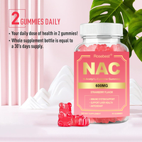 Complément alimentaire certifié GMP, marque privée OEM, 600 mg, gommes végétaliennes N-Acétyl L-Cystéine NAC, soutien antioxydant respiratoire et hépatique