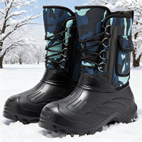 Chaussures d'hiver chaudes et respirantes à double couche avec doublure polaire amovible, imperméables, semelle antidérapante avec clous en acier, hauteur genou, légères