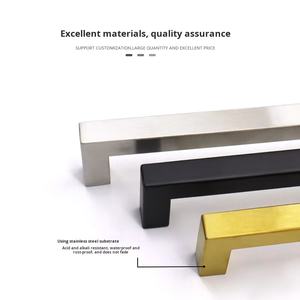 Poignées de meubles et poignées de tiroirs en acier inoxydable, poignées de cuisine en or brossé pour armoires de rangement - Durables et antirouille - Product Image 3