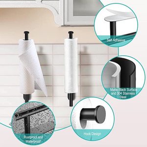 Portasciugamani autoadesivo da parete sotto il supporto per asciugamani da cucina - Product Image 2