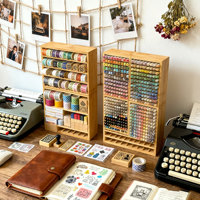 Bambou Art Supply Stockage Organisateur Rack Stylos Crayons De Couleur Peinture Pinceaux De Maquillage Stationnaire Organisateur Titulaire pour Bureau Hôtel