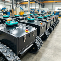 Robot tondeuse automatique commerciale haut de gamme, conception simple, moteur 4 temps, petite tondeuse industrielle à chenilles télécommandée pour l'agriculture