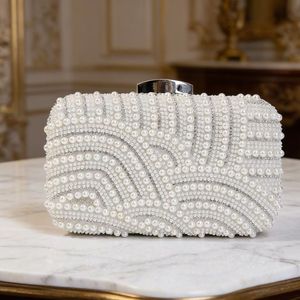 Vintage <strong>Pearl</strong> Evening Bag Handmade Beaded &amp; Rhinestone Clutch Elegant Women's Party Dress <strong>Handbag</strong> - Product Image 2