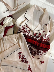 <span class=keywords><strong>Ensemble</strong></span> de pyjamas en <span class=keywords><strong>satin</strong></span> brodé personnalisé, basique et régulier, 2 pièces, pyjamas en soie de luxe pour femmes, pyjamas blancs pour femmes, ensembles de vêtements de nuit en <span class=keywords><strong>satin</strong></span> - Product Image 2