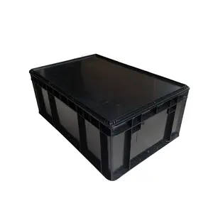 टिकाऊ इलेक्ट्रॉनिक घटक काले प्रवाहकीय भंडारण डिब्बे Antistatic कंटेनर ट्रे ESD प्लास्टिक बॉक्स