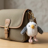 Porte-clés en peluche en forme d'oiseau, breloque de sac en peluche douce, pendentif style pingouin pour cadeau et fêtes