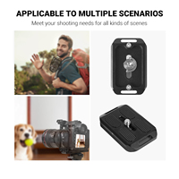 Piastra a Sgancio Rapido per Arca Swiss con Vite da 1/4''-20, Piastra di Montaggio per Treppiede Compatibile con Testa a Sfera Standard per Fotocamere DSLR