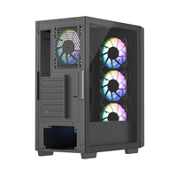 Boîtier de PC Gamer JNP-C112 ATX Airflow Mid Tower avec panneau frontal en maille métallique et fenêtre latérale en stock