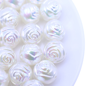 Perle Imitation di Grado AAAAA da 16mm all'Ingrosso, 300 Pezzi Colori Misti, Perle Acriliche a Doppio Fiore Rosa per Creazione di Collane e Gioielli - Product Image 4