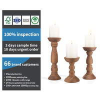 Ensemble de 3 bougeoirs en bois style Cottage, décoration rustique pour table à manger, bougeoirs rétro de 12'', 9'' et 6''.