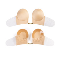 Soutien-gorge en forme de U d'approvisionnement exclusif transfrontalier Push-Up latéral à boucle en métal moyen en TPU transparent; Patch de mamelon invisible respirant