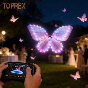 TOPREX RC Papillon Bionique avec Ailes Battantes - Lumière LED, Télécommande 2.4G, Jouet de Décoration pour Mariage/Scène pour Enfants et Adultes - Product Image 1