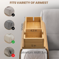 Table de canapé pliable antidérapante 2 en 1 en bambou avec porte-gobelet amovible pour fauteuil et canapé
