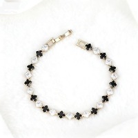Ensemble de 4 bracelets tendance personnalisables en alliage de zircon avec fleurs, chaîne tennis colorée pour femme, idéal pour les soirées