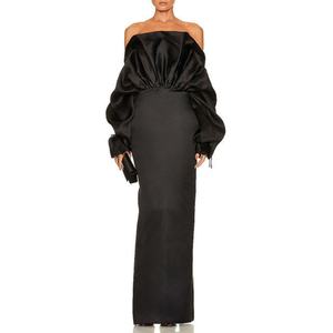 Robe de Soirée Longue en Satin Élégante et Sexy pour Femme, Modèle Asymétrique à Épaule Dénudée, Vente en Gros de Vêtements de Haute Qualité - Product Image 1