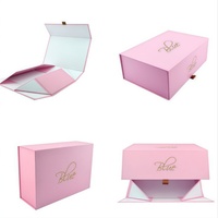 Boîte cadeau magnétique pliable avec logo personnalisé, impression dorée, emballage rigide en carton pliable