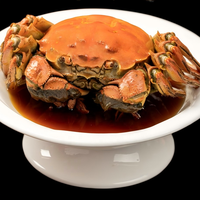 Crabe entier mariné au vin Hua Diao surgelé précuit avec pâte rouge Crabe prêt à manger