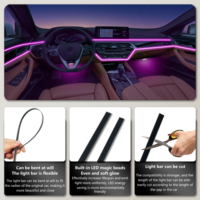 Kit d'éclairage d'ambiance universel 22-en-1 C2 coloré et dynamique pour voiture, avec anneau LED pour haut-parleur et bande lumineuse d'atmosphère, contrôle par application