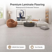 Plancher stratifié HDF imperméable AC4, moderne, embossé synchronisé, système de clic UNILIN, bord biseauté ENF, pour usage commercial et résidentiel