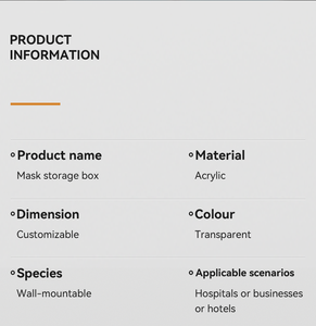 Organizador de caja de máscara de almacenamiento de pared de acrílico clásico duradero para un almacenamiento eficiente de máscara - Product Image 3