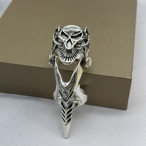 Anillo Vintage DragonJoint KnuckleRing, Anillo de Armadura Gótico Punk de Metal para Dedo Completo, Anillo Ajustable Retro con Incrustaciones de Diamantes de Imitación para Hombres y Mujeres - Product Image 2