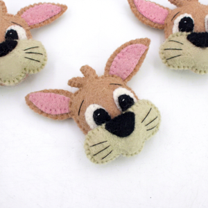 Wholesale Child Goofy Felt Easter Bunny Heads Ornament Handmade Spring Hanging Decor Set - Product Image 2