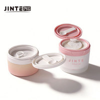 Pot cosmétique rose dégradé 50ml 100ml en plastique PP pour baume corporel avec couvercle à clapet