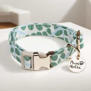 ปลอกคอสุนัข minty น้ำค้างหรูหราผ้าฝ้ายพิมพ์ลายไฟ LED ผ้าฝ้ายนุ่มและทนทาน - Product Image 1