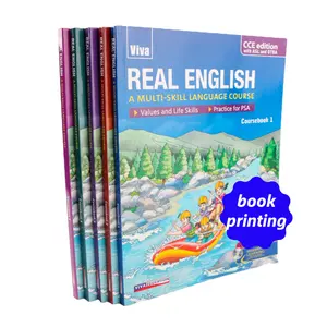 Livros de texto de impressão de alta qualidade OEM 500 páginas cópias coloridas A3 A4 A5 crianças impressão de livro de história de texto de papel grosso