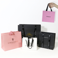 Emballage de luxe pour vêtements et bougies, sac en papier carton recyclable avec logo personnalisé, ruban, corde, lamination offset, emballage cadeau