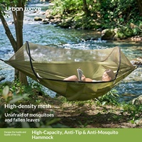 Hamac d'extérieur pour adultes avec protection anti-moustiques, conception anti-roulement, moustiquaire épaissie, capacité de 350 kg, en polyamide, idéal pour le camping
